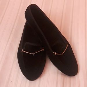 Sunset velvet black flats